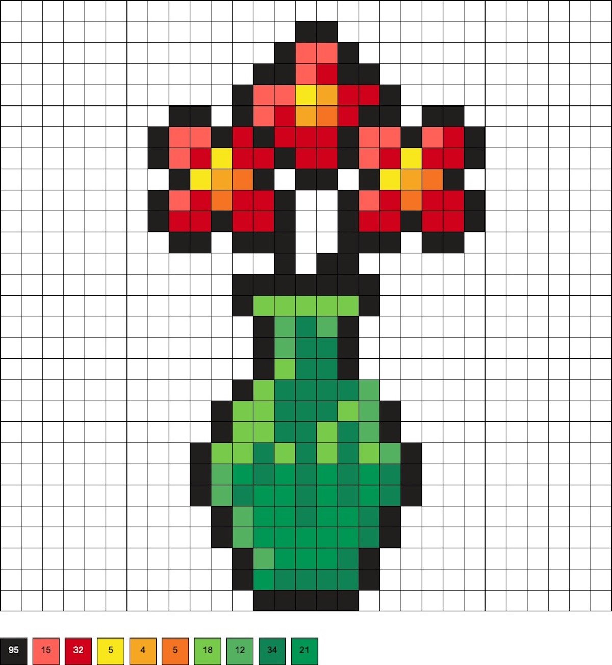 Bouquet de fleurs dans un vase en perles à repasser