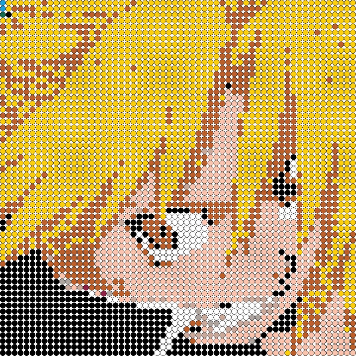 Grille de personnage manga blond a suivre en perles