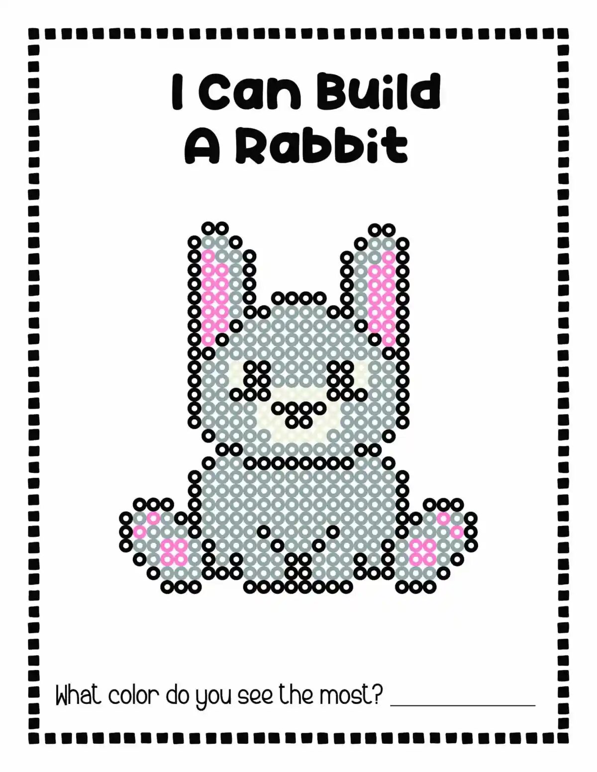 Un lapin gris assis, tout en douceur, à perler en un après-midi.