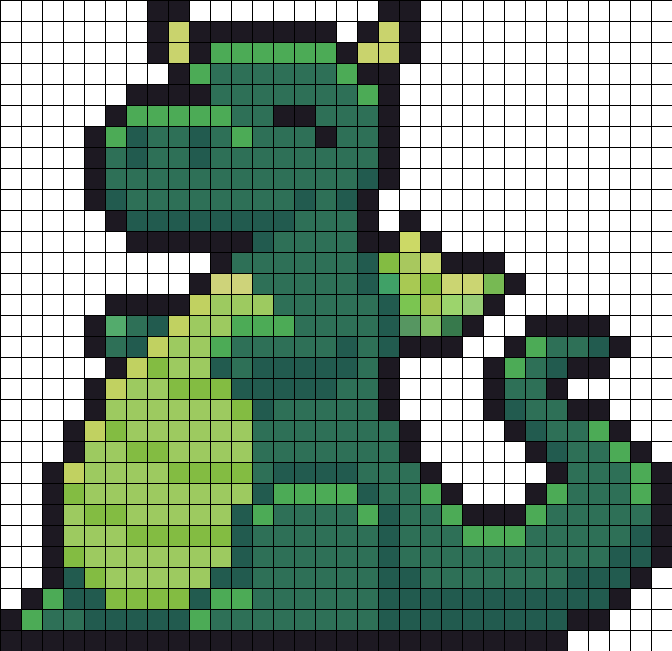 Grille de dragon mignon en perles a repasser