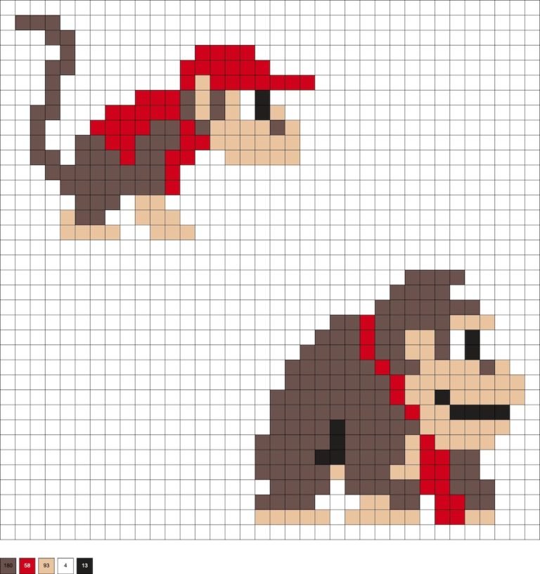 Donkey Kong et Diddy Kong en perles a repasser
