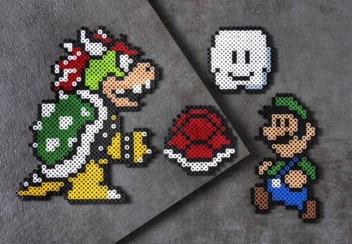 Plusieurs personnages Super Mario en perles a repasser