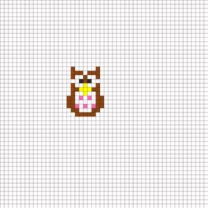 Mini hibou pixel perles
