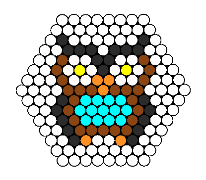 Modèle de petit hibou tout rond en perles à repasser, grille pixel