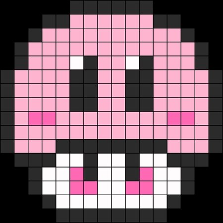 Modèle de cochon kawaii en perles à repasser