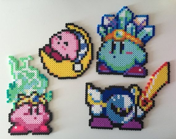 Meta Knight, Kirby endormi et compagnie en perles a repasser