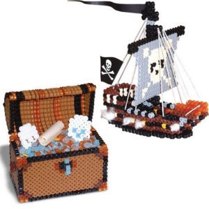 Bateau pirate 3D en perles à repasser