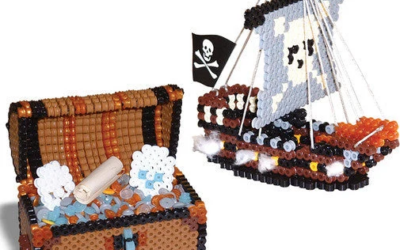 Bateau pirate 3D en perles à repasser