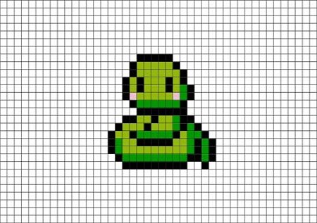 Modèle de serpent kawaii en perles à repasser