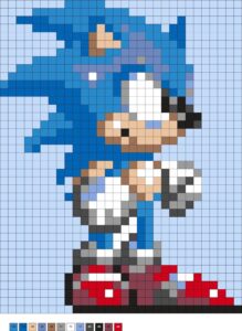 Sonic en perles à repasser : plus de 10 modèles à perler case par case