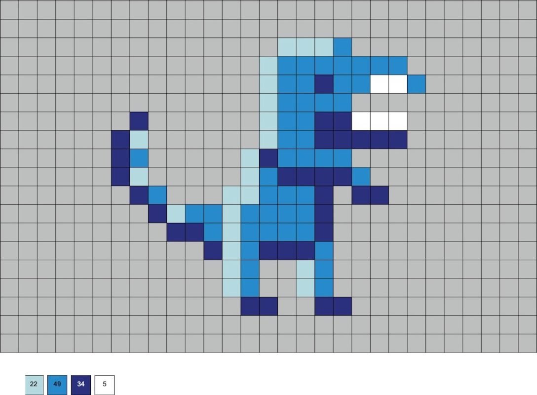 T-Rex en perles à repasser, tout en vert