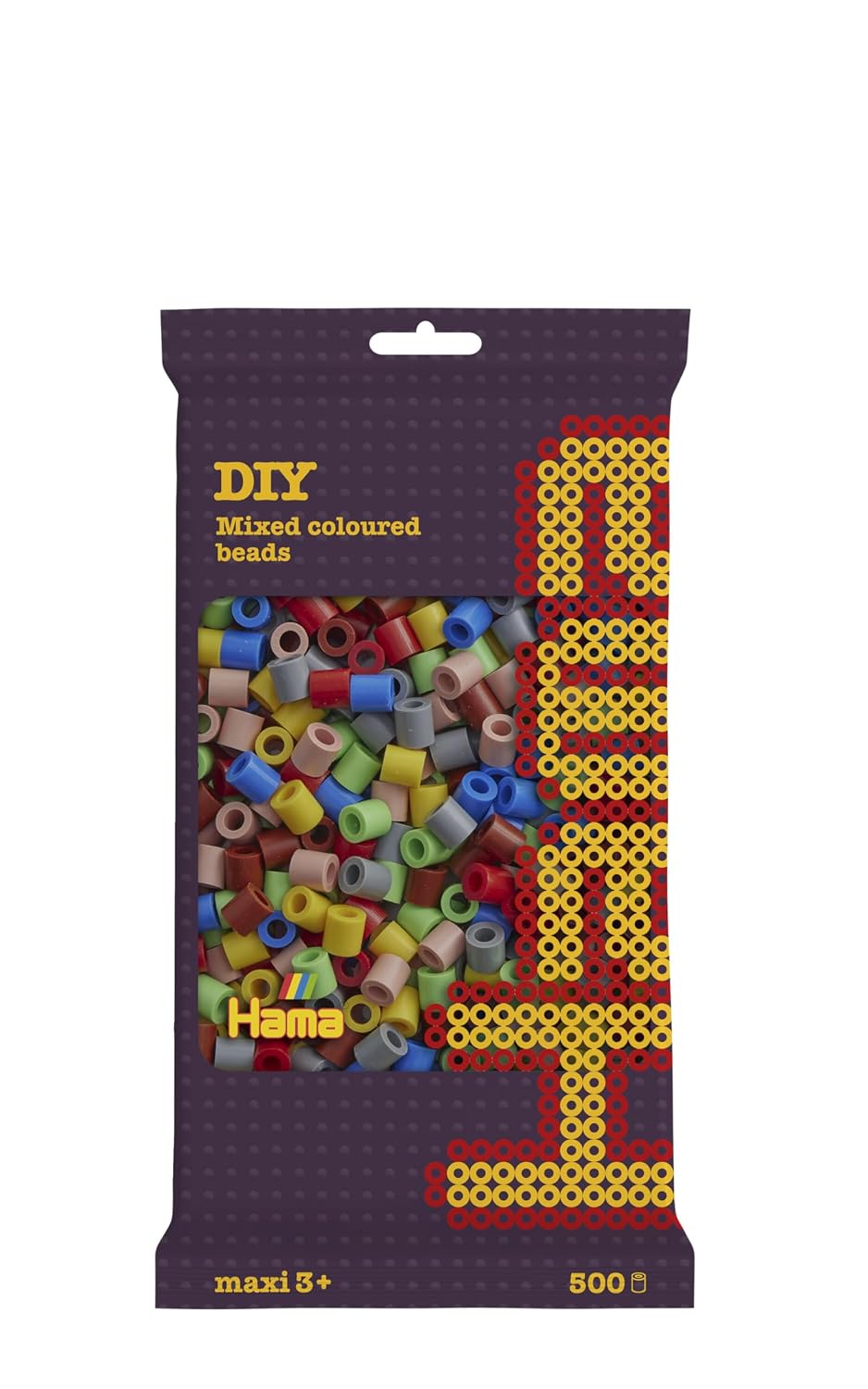 Perles à repasser Hama Maxi — sachet 500 perles mix 7 couleurs (réf. 8473)