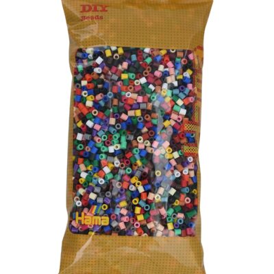 Perles à repasser Hama Midi (Ø 5 mm) — Sachet de 6 000 perles midi, 22 couleurs unies (205-67)