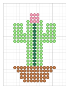 Grille Cactus en pot en perles a repasser