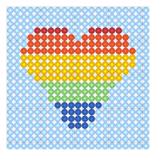 Grille coeur arc-en-ciel en perles a repasser