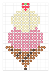 Grille Glace vanille-fraise en perles a repasser