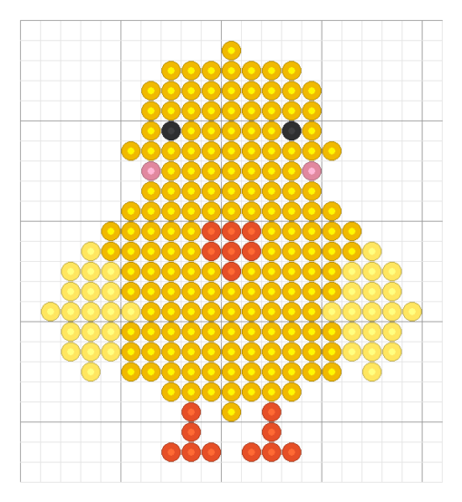 Grille petit poussin en perles a repasser