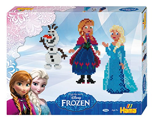 Hama – 7946 – Blister 4000 Perles à Repasser + 2 Plaques – Taille Midi – Disney La Reine des Neiges