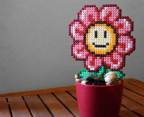 fleurs en pot mario perles hama diy