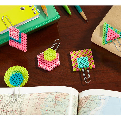 Paperclip-Bookmarks perles hama marque page