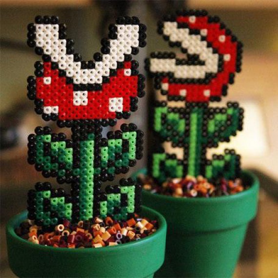 plante-piranha-carnivore-mario-en-perles hama-8-bits