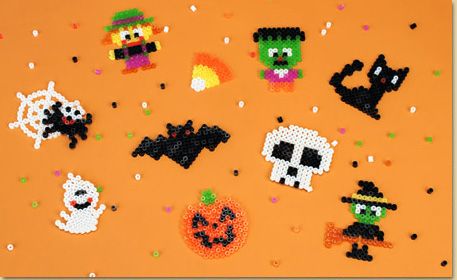 halloween motifs en perle hama sorciere fantome