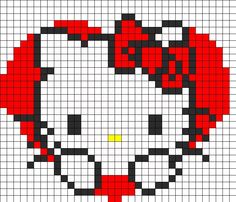 hello kitty amour saint valentin perles hama grille gratuite