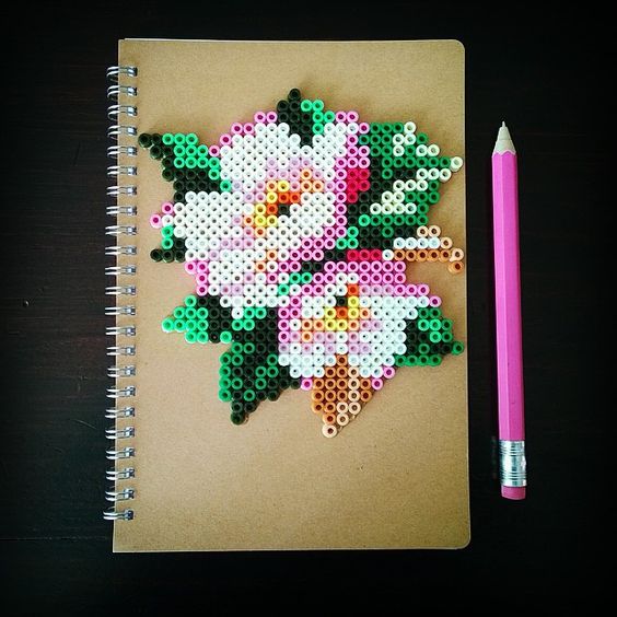 fleurs-perles-hama-a-repasser-carnet