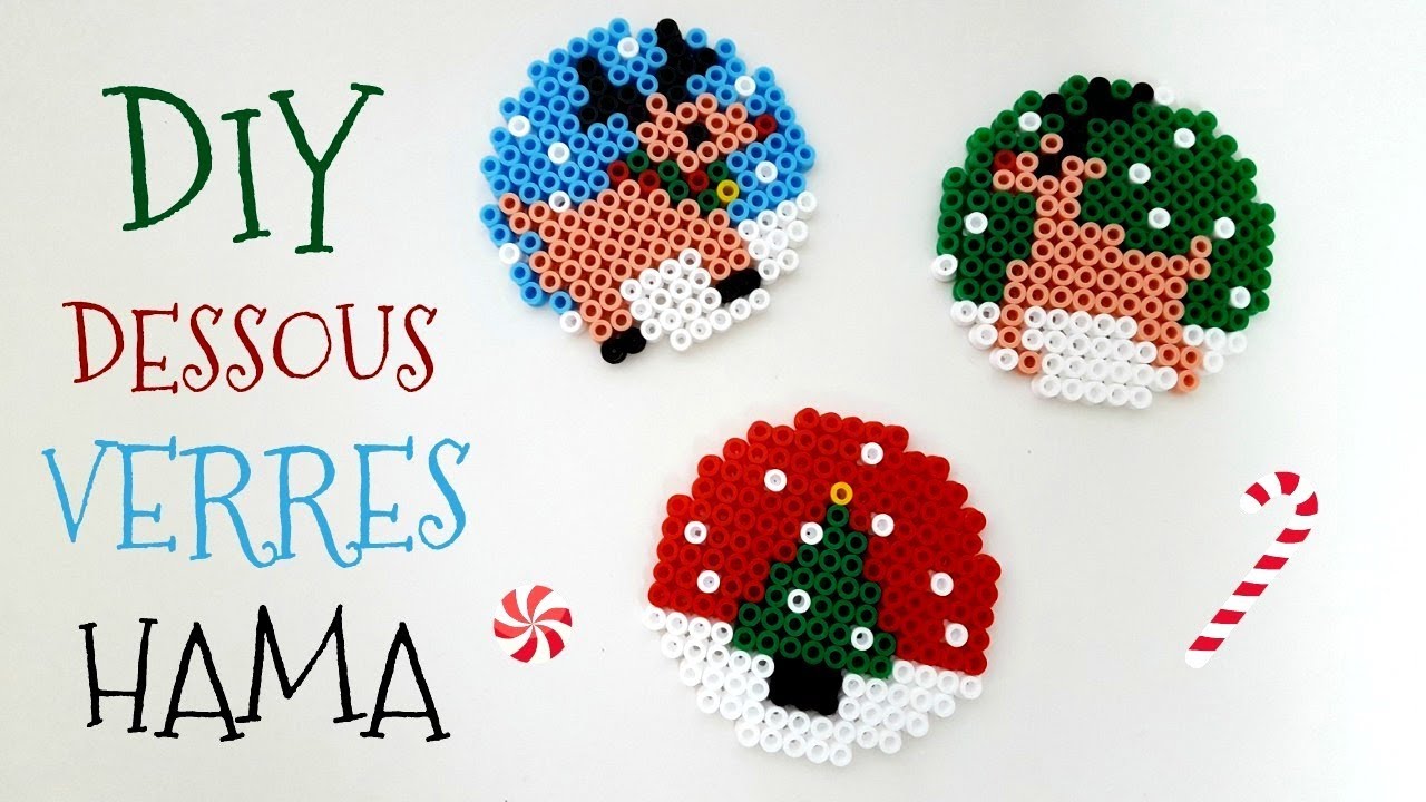 DIY DESSOUS DE VERRES DÉCO NOËL EN PERLES HAMA